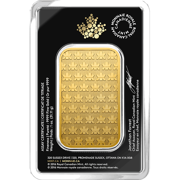 1 ounce gold bar from the ROYAL and PAMP
