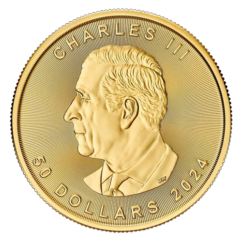 1 oz de pièce Feuille d'érable en or 2025 - Appelez-nous ou envoyez-nous un courriel pour commander.