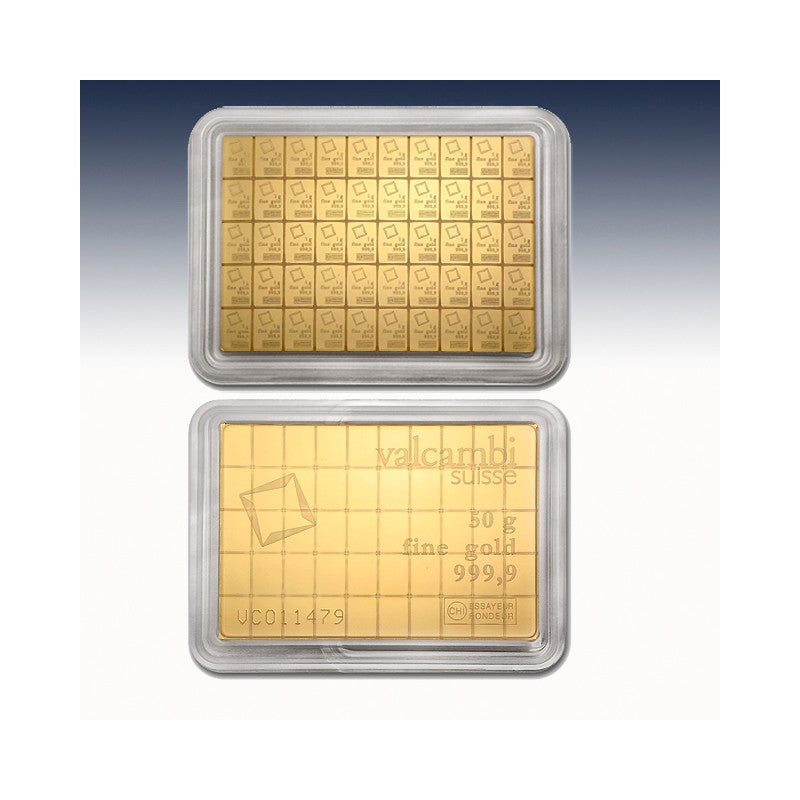 50gr 99.99 % pure Valcambi CombiBar