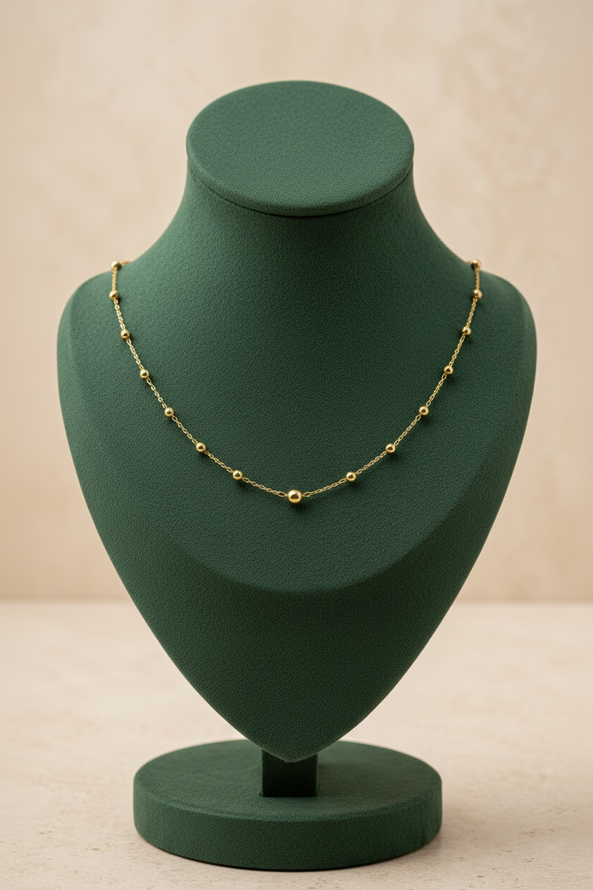 18K Solid Gold Minimal Necklace