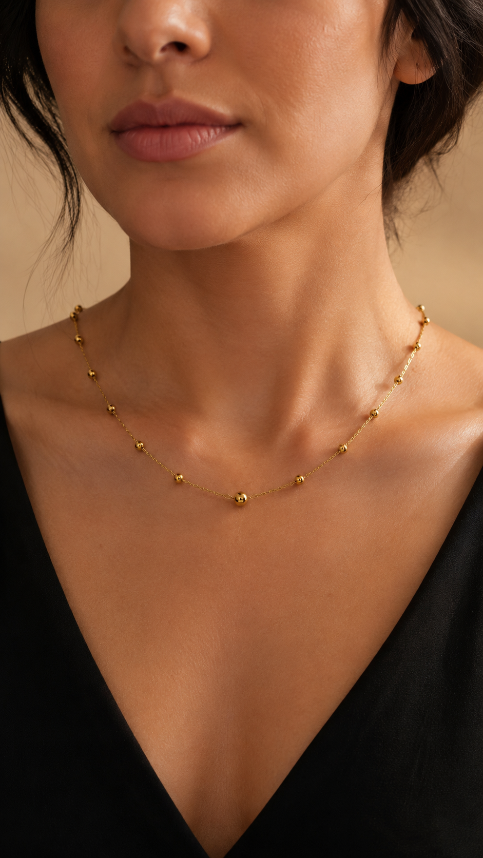 18K Solid Gold Minimal Necklace