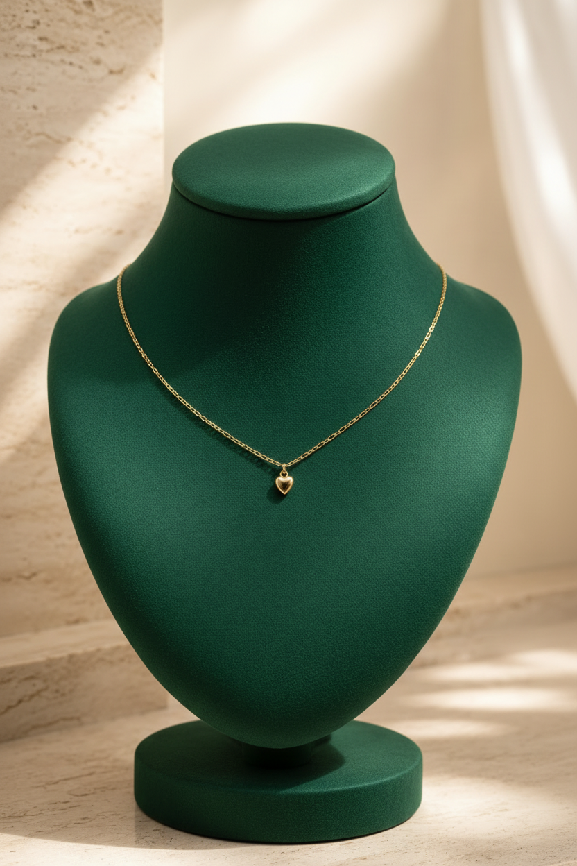 18K Solid Gold Minimal Necklace