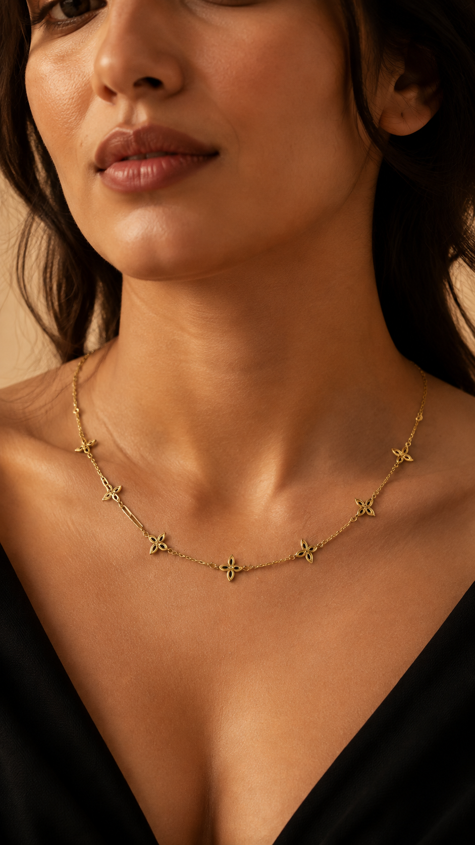 18K Solid Gold Minimal Necklace