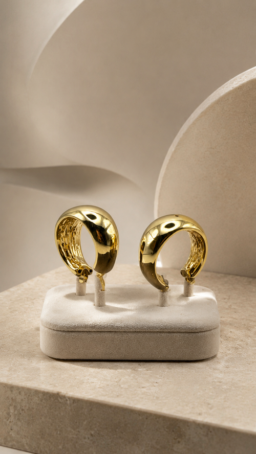 18K gold bold hoop earrings