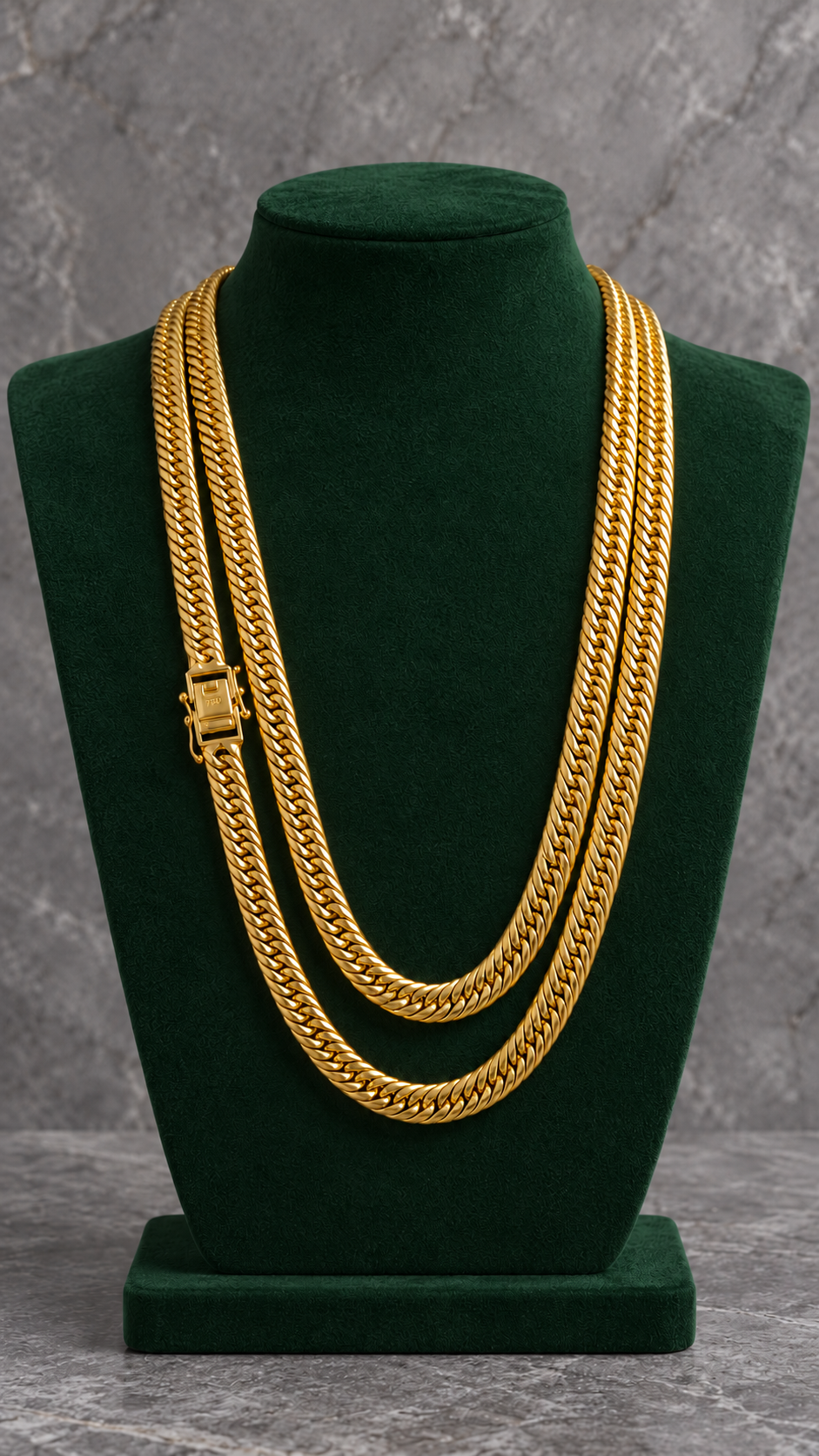 18K gold Japanese-style chain necklace, 50 cm