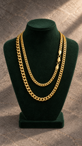 18K gold flat chain necklace, 55 cm