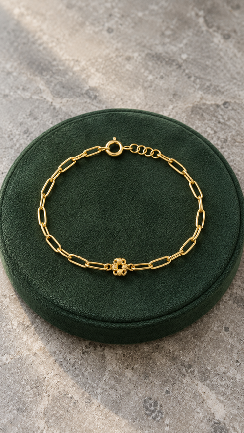 18K gold ball bracelet (گوی), 18 cm