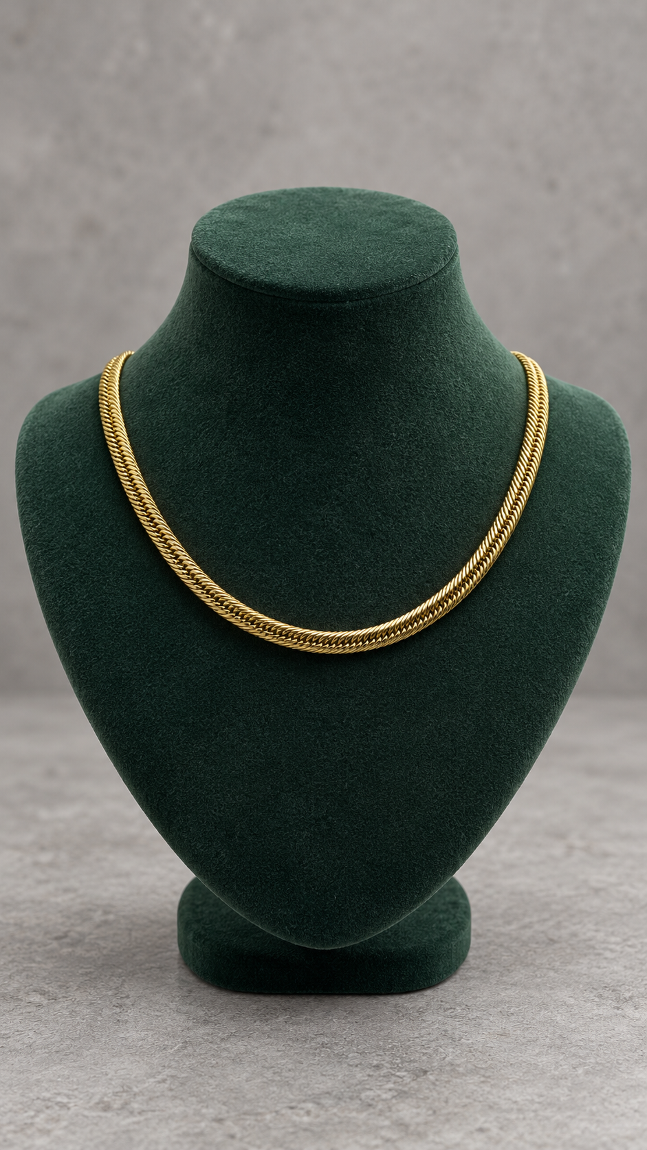 18K Gold Flat Chain Necklace, 55 cm