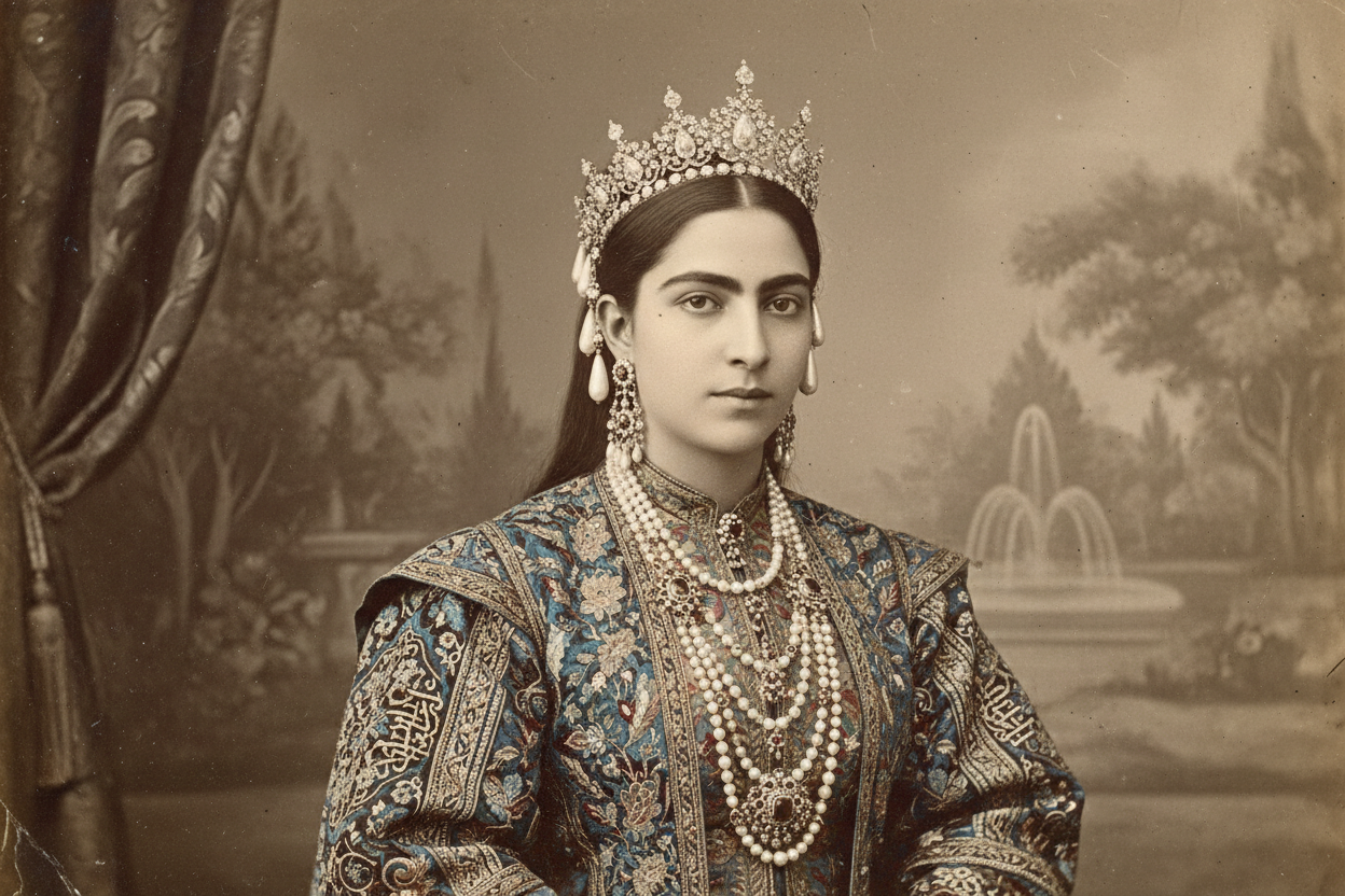 make it exactley like ghajar women and make it horizontal