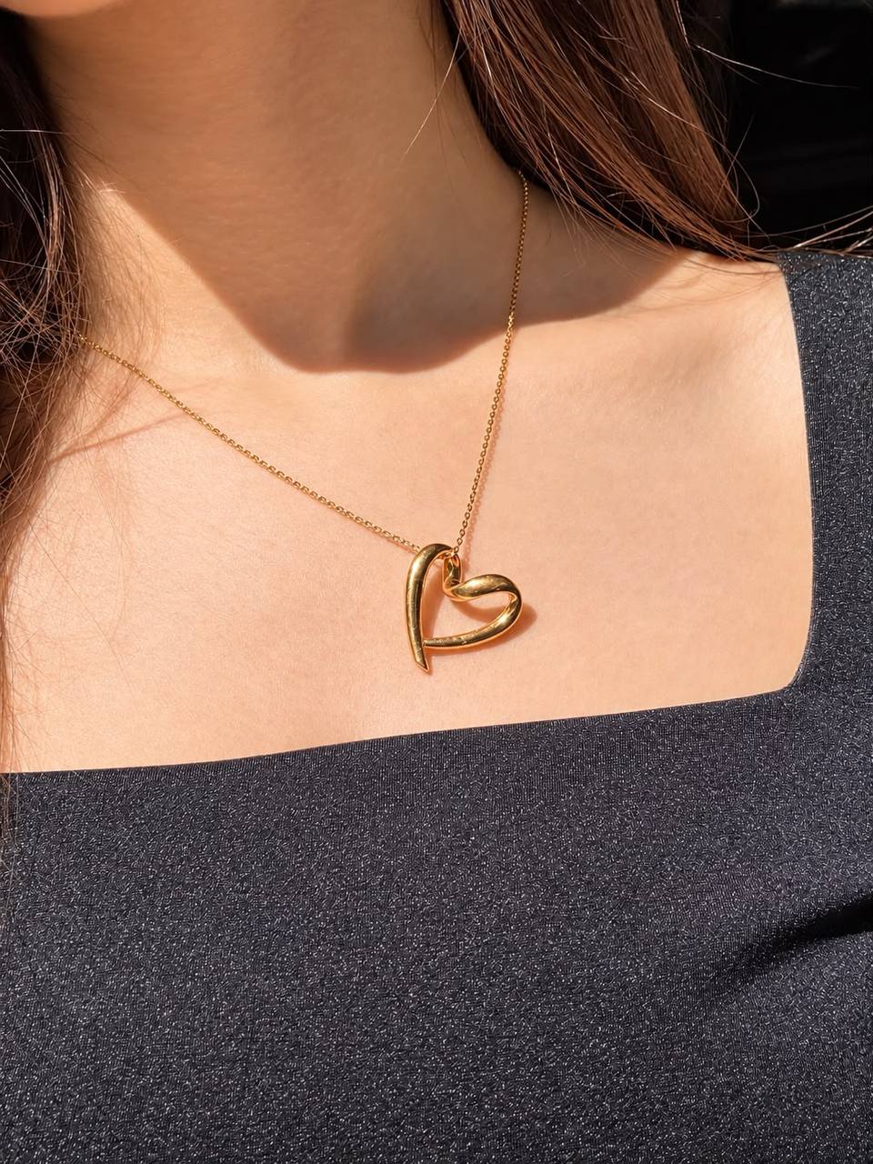 18K Solid Gold Pendant (Heart)