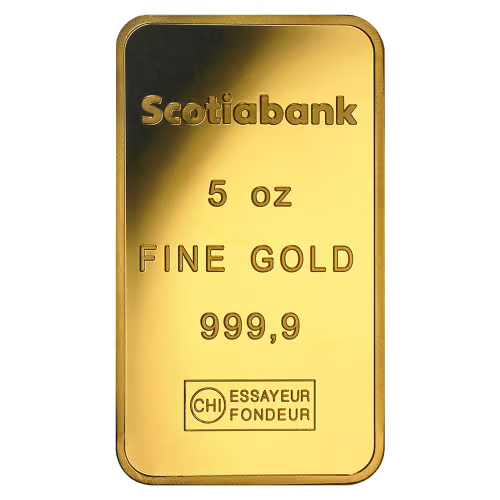 5 ounce gold bars from recognized refiners around the world.